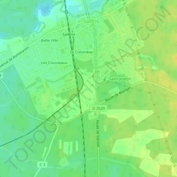 Carte topographique Le Stade, altitude, relief