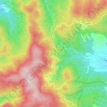 Carte topographique Fornaci, altitude, relief