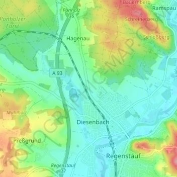 Carte topographique Neuhaus, altitude, relief