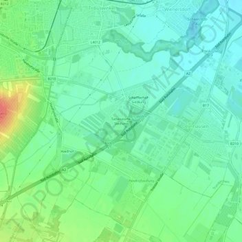 Carte topographique Tattendorfer Siedlung, altitude, relief