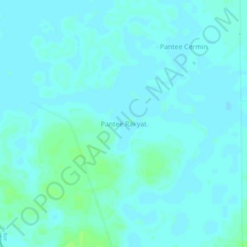 Carte topographique Pantee Rakyat, altitude, relief