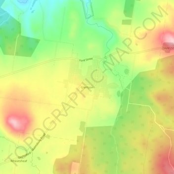 Carte topographique Glenlyon, altitude, relief