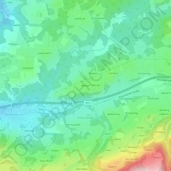 Carte topographique Wessen, altitude, relief