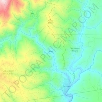 Carte topographique Cova, altitude, relief