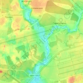 Carte topographique Дубровки, altitude, relief