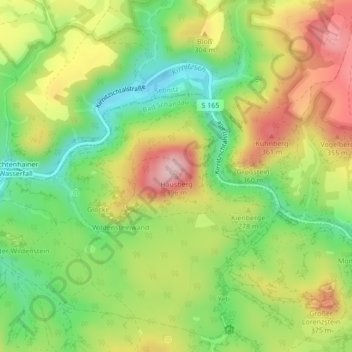 Carte topographique Hausberg, altitude, relief