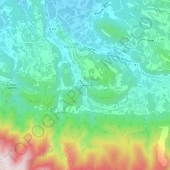 Carte topographique La Peyriere, altitude, relief