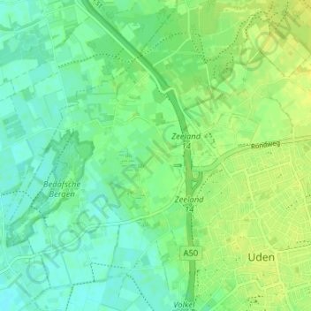 Carte topographique Loo, altitude, relief