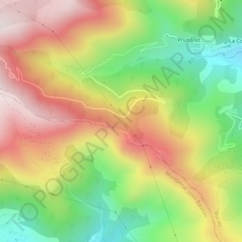 Carte topographique Pesade de l'âne, altitude, relief