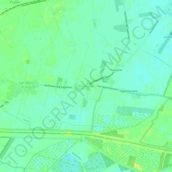 Carte topographique Miravalle, altitude, relief