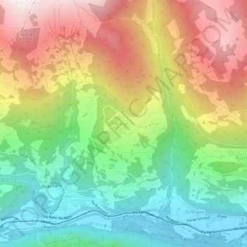 Carte topographique Siat, altitude, relief