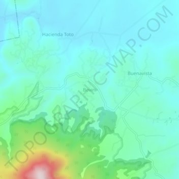 Carte topographique Bovini, altitude, relief