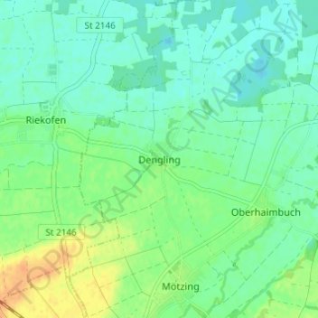 Carte topographique Dengling, altitude, relief