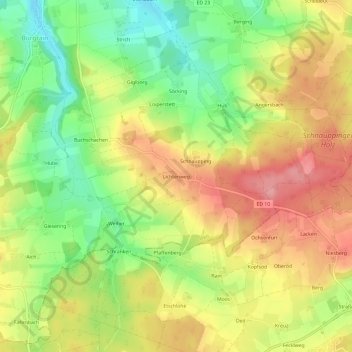 Carte topographique Lichtenweg, altitude, relief