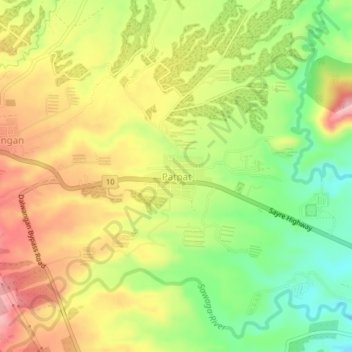Carte topographique Patpat, altitude, relief