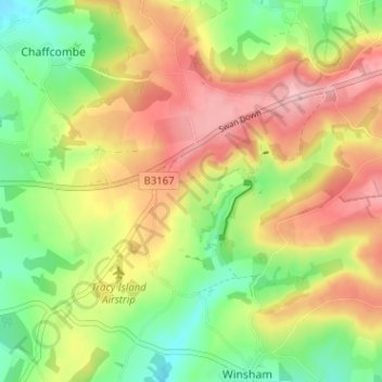 Carte topographique Cricket St Thomas, altitude, relief