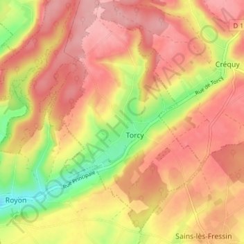 Carte topographique Les Mottes, altitude, relief