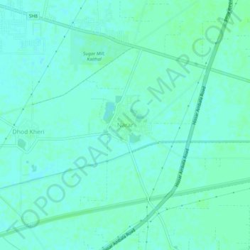 Carte topographique Narar, altitude, relief