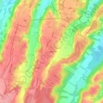 Carte topographique Lot Labarrère, altitude, relief