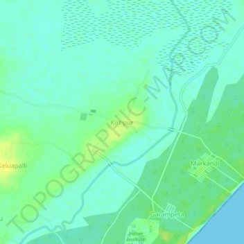 Carte topographique Kirtipur, altitude, relief
