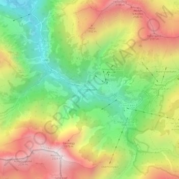 Carte topographique Unterboden, altitude, relief