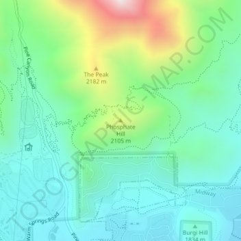 Carte topographique Phosphate Hill, altitude, relief