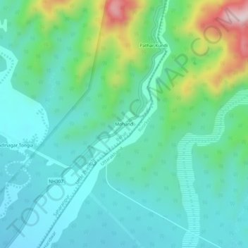 Carte topographique Mohand, altitude, relief