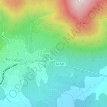 Carte topographique Los Alcornocales, altitude, relief