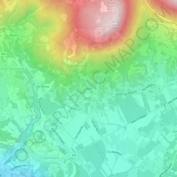 Carte topographique Giare, altitude, relief
