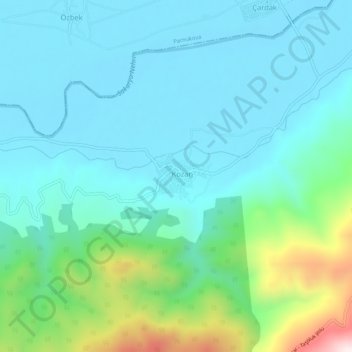 Carte topographique Kozan, altitude, relief