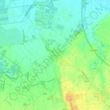 Carte topographique Schwaig, altitude, relief
