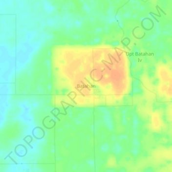 Carte topographique Batahan, altitude, relief