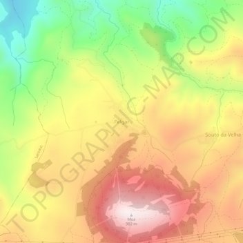 Carte topographique Felgar, altitude, relief