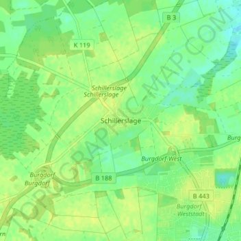 Carte topographique Schillerslage, altitude, relief