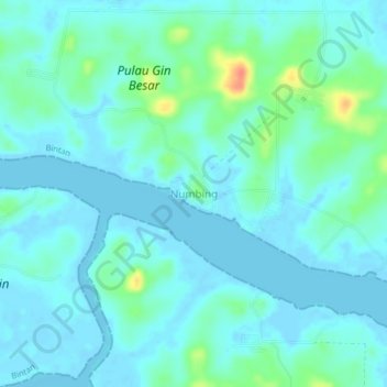 Carte topographique Numbing, altitude, relief