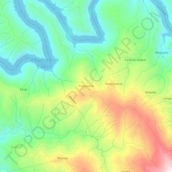 Carte topographique Frazumeira, altitude, relief