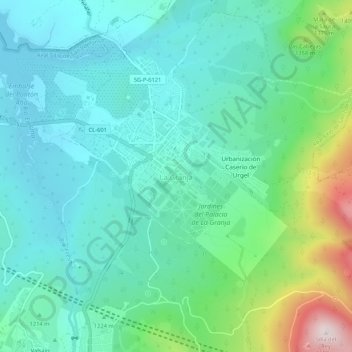 Carte topographique La Granja, altitude, relief