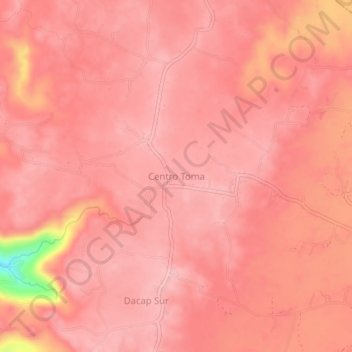 Carte topographique Centro Toma, altitude, relief