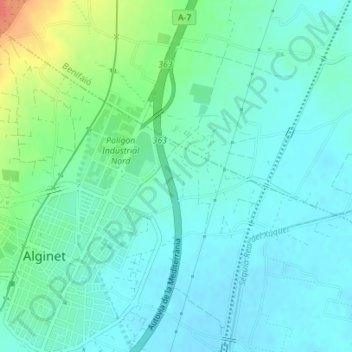 Carte topographique Campellos, altitude, relief