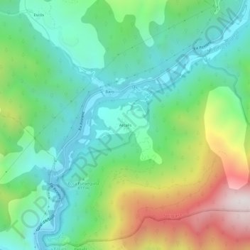 Carte topographique Arcalís, altitude, relief