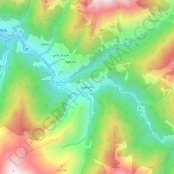 Carte topographique Davberi, altitude, relief