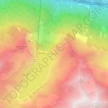 Carte topographique Bissorte, altitude, relief
