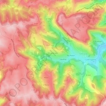 Carte topographique Combrieu, altitude, relief