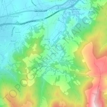 Carte topographique Llanos, altitude, relief
