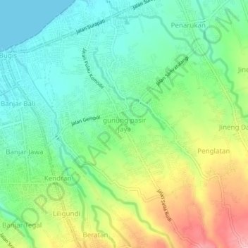 Carte topographique Indonesia, altitude, relief