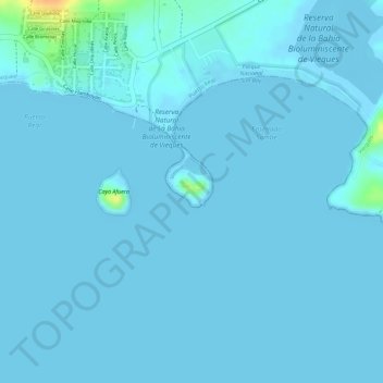 Carte topographique Cayo de Tierra, altitude, relief