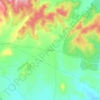 Carte topographique Kiwale, altitude, relief