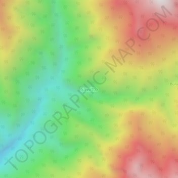 Carte topographique Sawitto, altitude, relief
