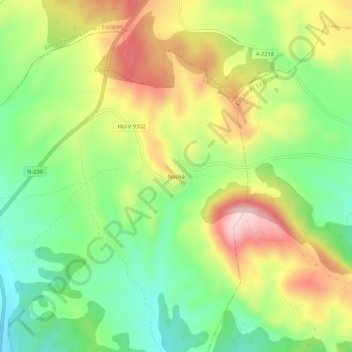 Carte topographique Nachá, altitude, relief