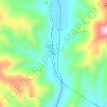 Carte topographique Winton, altitude, relief